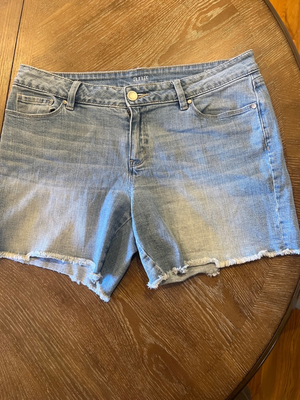 a.n.a Light Wash Denim Cutoff Shorts with Frayed Hem